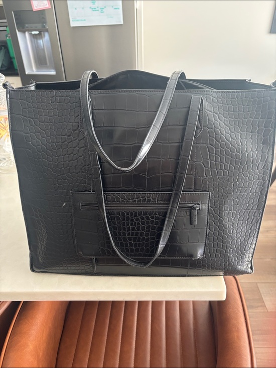 BEIS Handbags - Beis Croc-Embossed Tote Bag